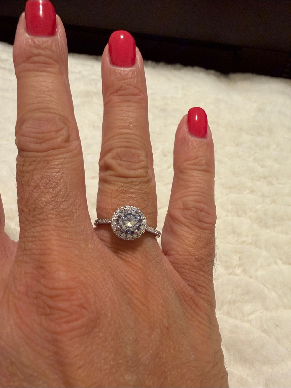Sterling Silver S925 Light Purple Moissanite 1.0Ct size 7 Engagement Ring